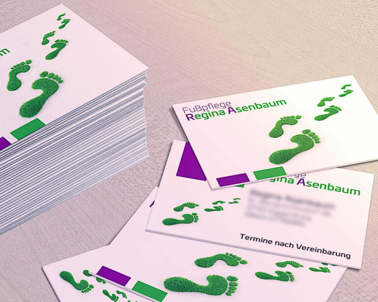 Printdesign: Visitenkarten Fußpflege Asenbaum